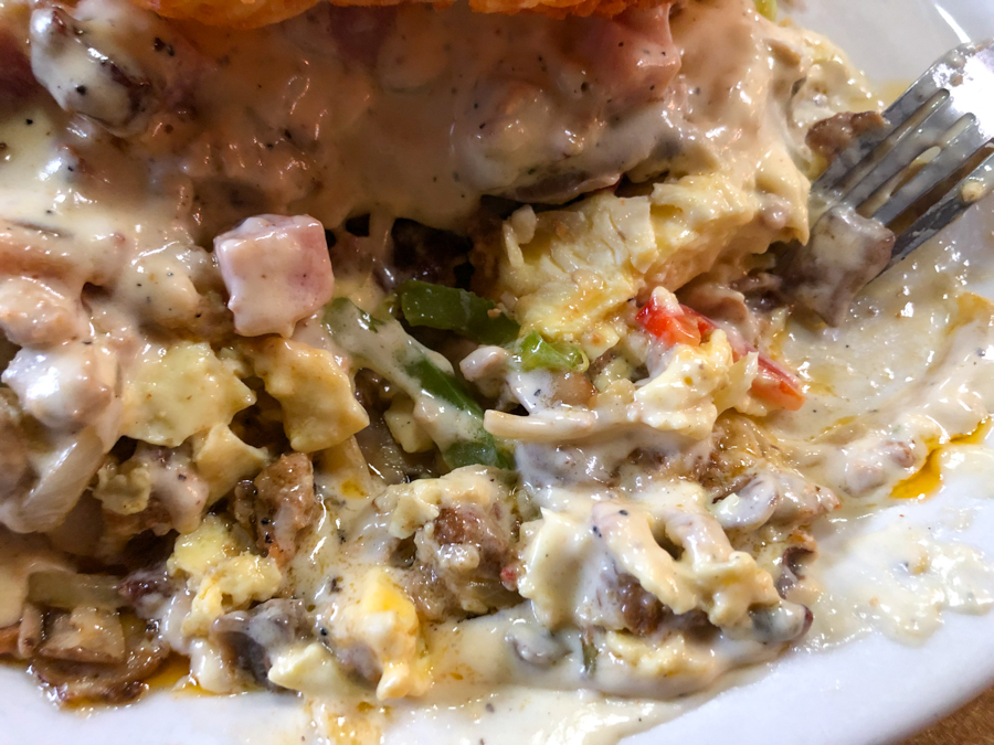Close up view of the Dalise scramble