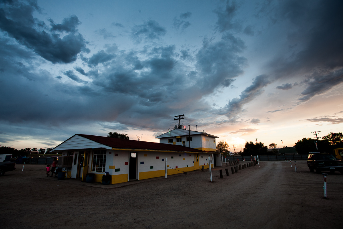 The Concession Stand as the sun sets.