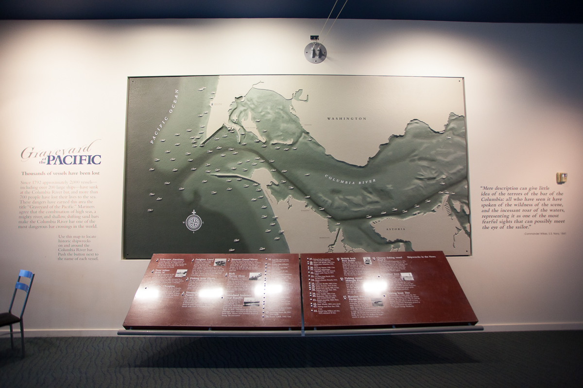 Map detailing a small percentage of the ships that have sunk in the area.