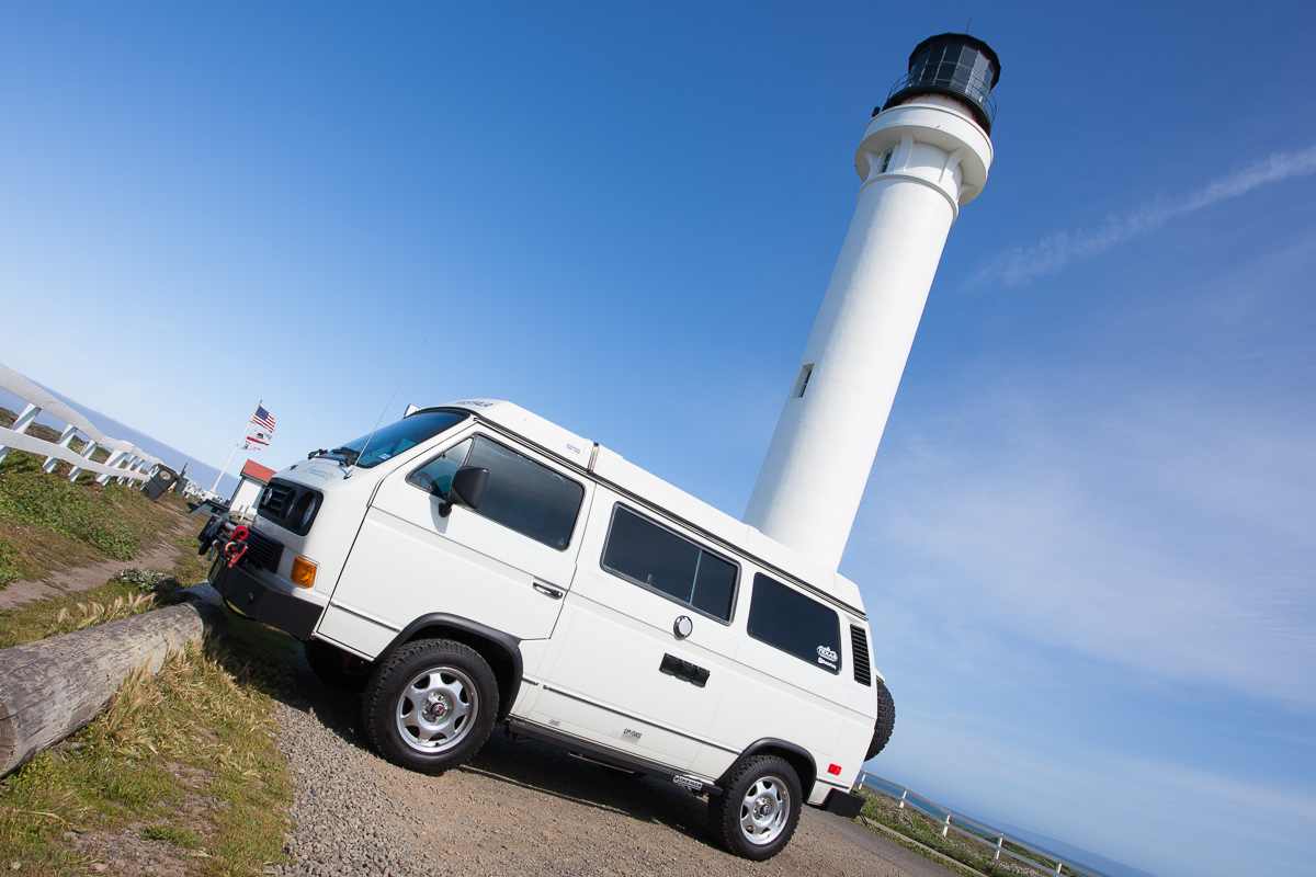 I just had to get some photos of my 1987 VW Westfalia and the Lighthouse.