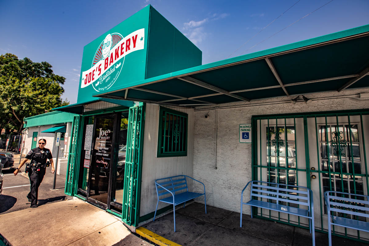 Street view of Joe's Bakery & Coffee Shop in Austin, TX