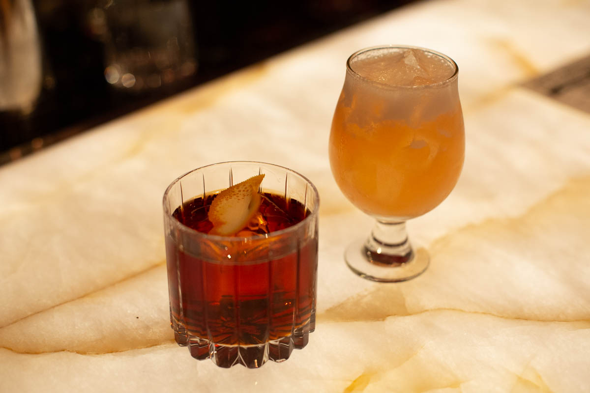 Missed My Flight and Pretty is as Pretty Does cocktails at Katy Beer Garden 