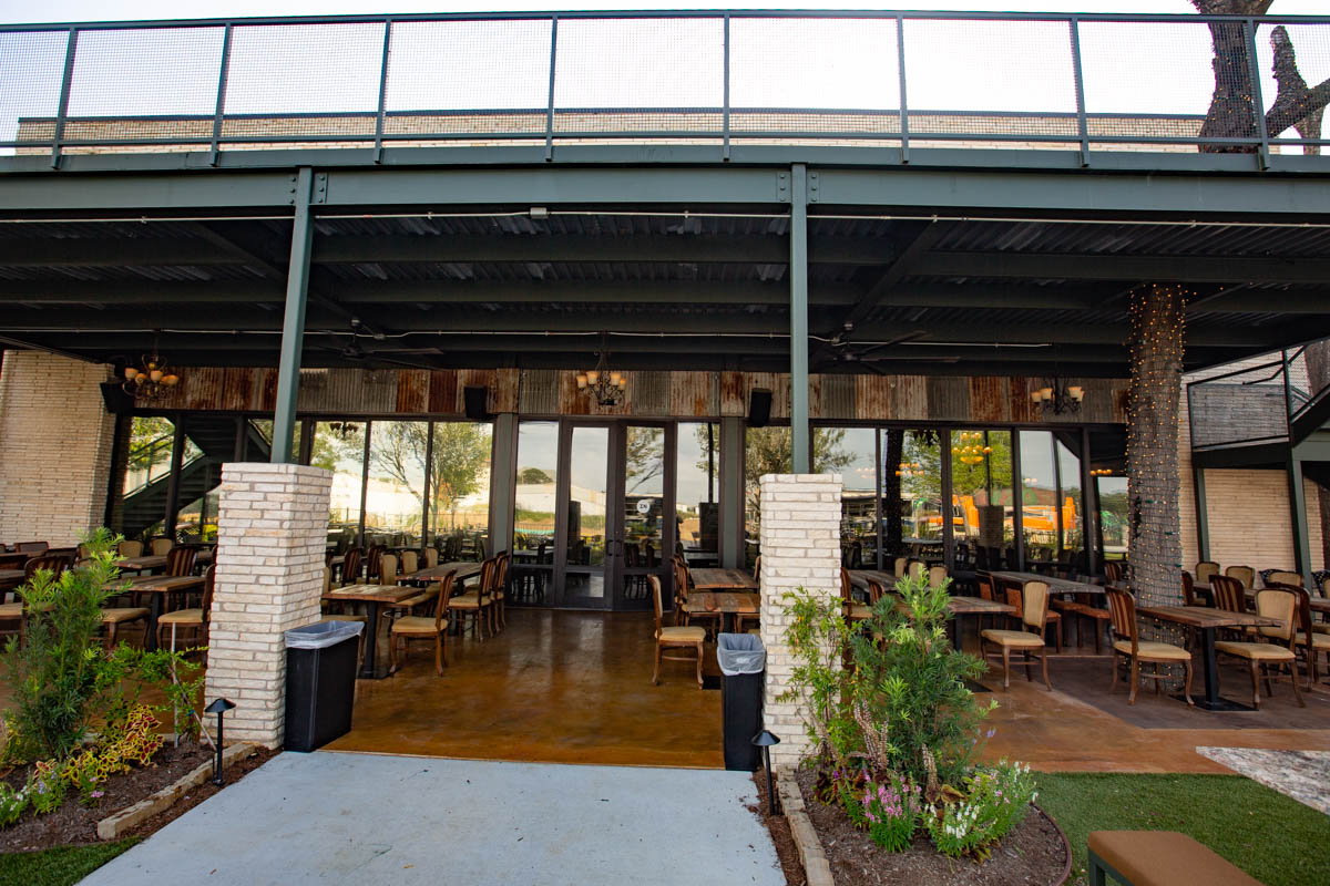 Katy Beer Garden covered outdoor seating area