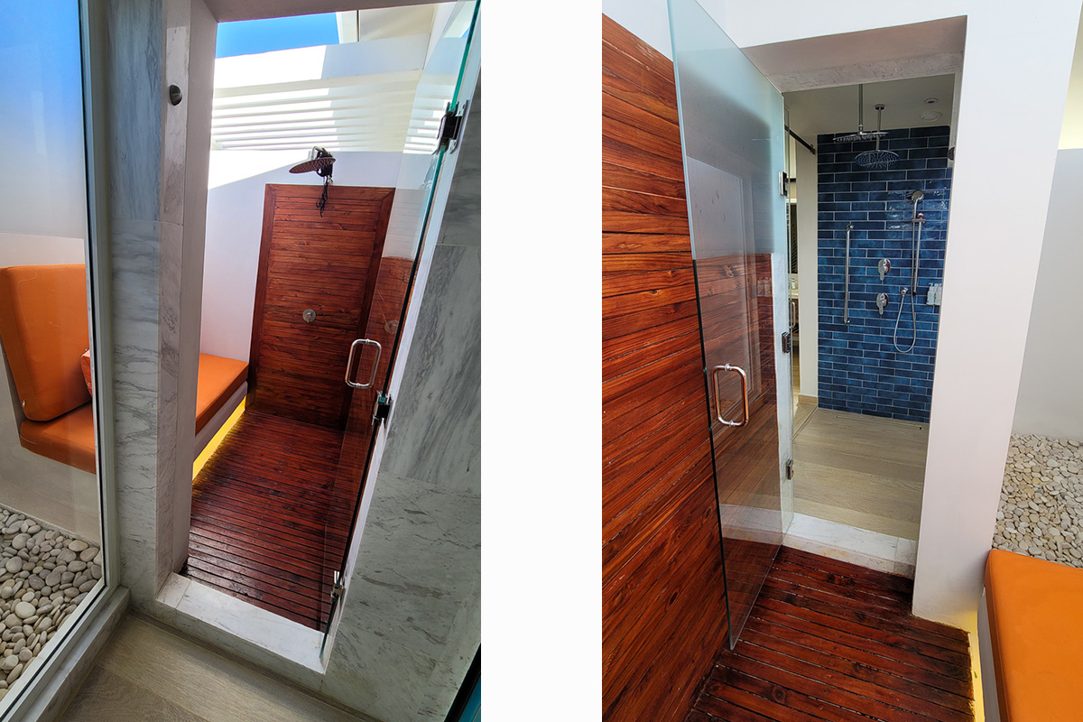 Private outdoor shower.