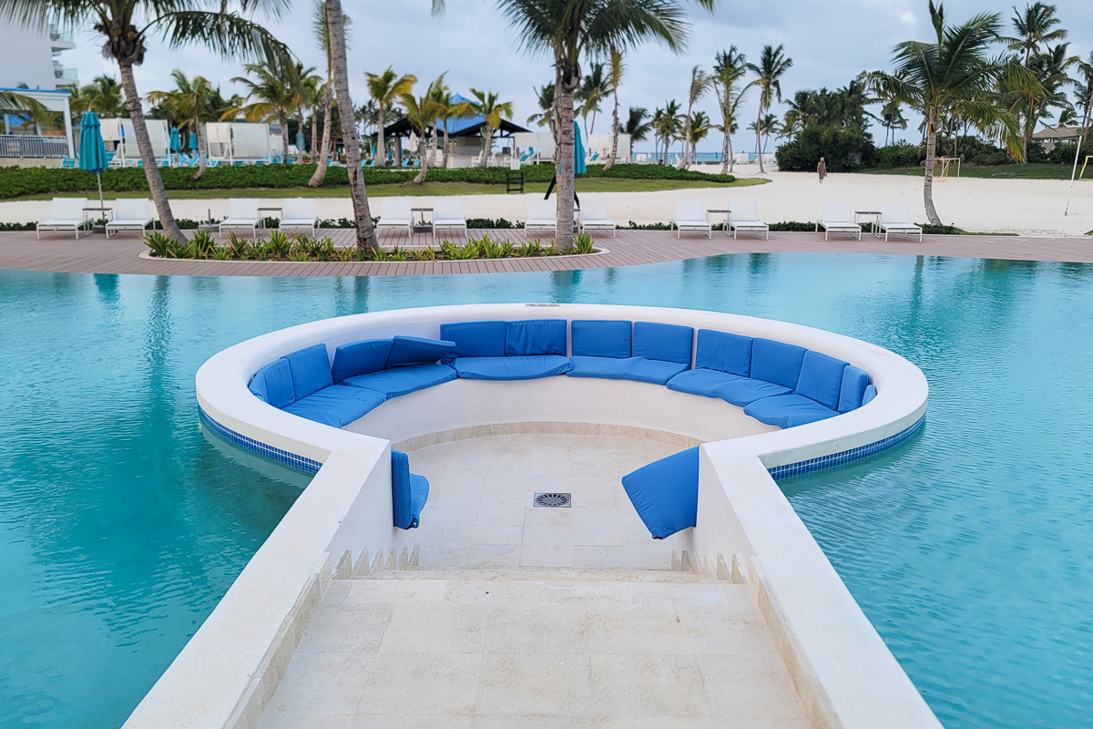 Poolside lounge seating.