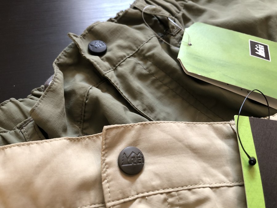 Older version of the REI Convertible Pants with snap metal button