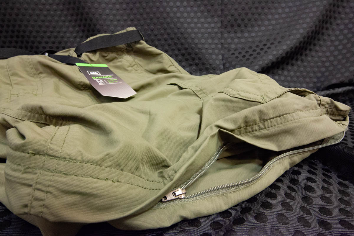 Zippers at the knee area of the Men's REI Co-op Sahara Convertible Pants